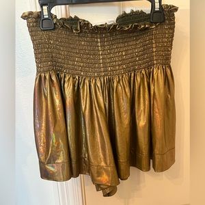 QUEEN OF SPARKLES Gold High Waist Shorts